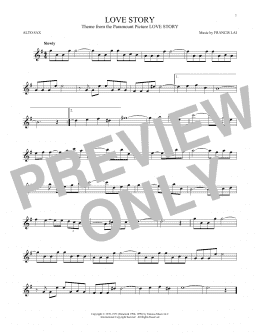page one of Love Story (Alto Sax Solo)