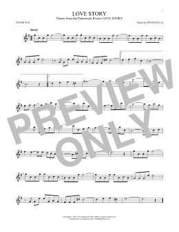 page one of Love Story (Tenor Sax Solo)