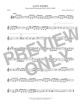 page one of Love Story (French Horn Solo)