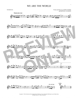 page one of We Are The World (Tenor Sax Solo)