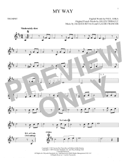page one of My Way (Trumpet Solo)
