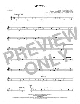 page one of My Way (Clarinet Solo)