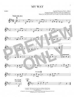 page one of My Way (French Horn Solo)