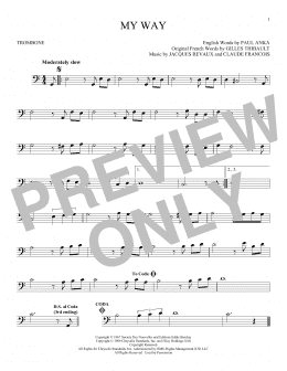 page one of My Way (Trombone Solo)