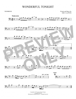 page one of Wonderful Tonight (Trombone Solo)