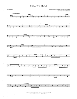 page one of Stacy's Mom (Trombone Solo)