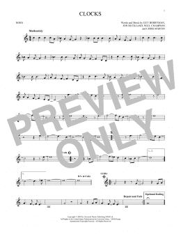 page one of Clocks (French Horn Solo)