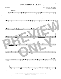 page one of Do Wah Diddy Diddy (Trombone Solo)