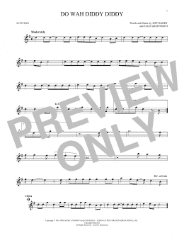 page one of Do Wah Diddy Diddy (Alto Sax Solo)
