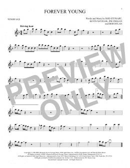 page one of Forever Young (Tenor Sax Solo)