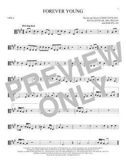 page one of Forever Young (Viola Solo)