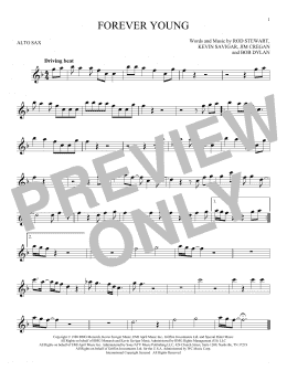 page one of Forever Young (Alto Sax Solo)