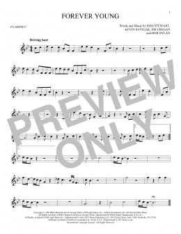 page one of Forever Young (Clarinet Solo)