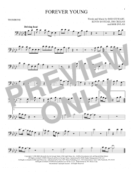 page one of Forever Young (Trombone Solo)