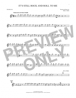 page one of It's Still Rock And Roll To Me (Tenor Sax Solo)
