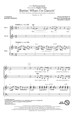 page one of Better When I'm Dancin' (2-Part Choir)