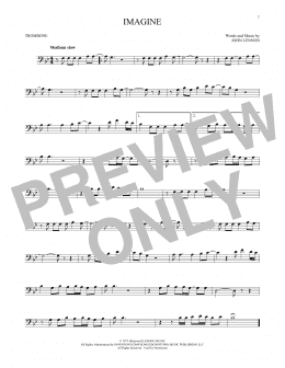 page one of Imagine (Trombone Solo)