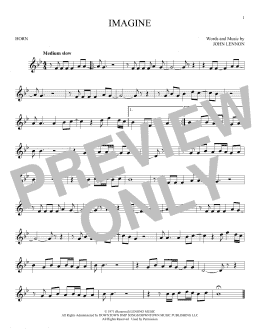 page one of Imagine (French Horn Solo)