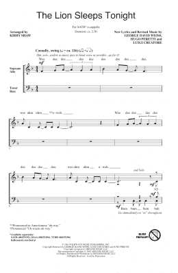 page one of The Lion Sleeps Tonight (arr. Kirby Shaw) (SATB Choir)
