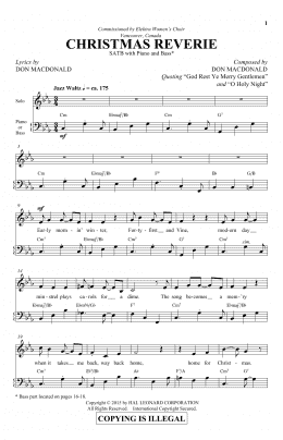 page one of Christmas Reverie (SATB Choir)