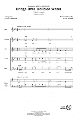 page one of Bridge Over Troubled Water (SATB Choir)