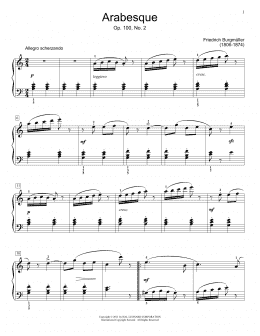 page one of Arabesque, Op. 100, No. 2 (Educational Piano)