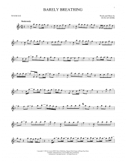 page one of Barely Breathing (Tenor Sax Solo)