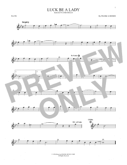 page one of Luck Be A Lady (Flute Solo)