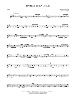 page one of Barely Breathing (French Horn Solo)