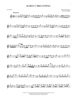 page one of Barely Breathing (Alto Sax Solo)