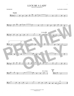 page one of Luck Be A Lady (Trombone Solo)