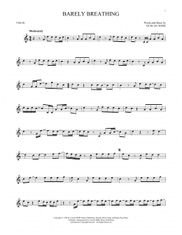 page one of Barely Breathing (Violin Solo)