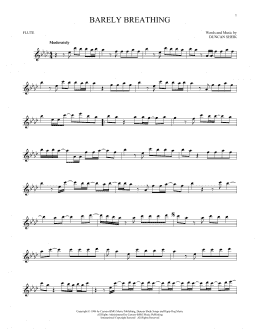 page one of Barely Breathing (Flute Solo)