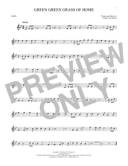 page one of Green Green Grass Of Home (French Horn Solo)
