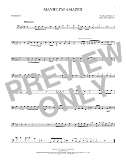 page one of Maybe I'm Amazed (Trombone Solo)