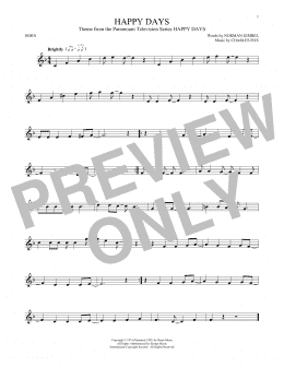 page one of Happy Days (French Horn Solo)