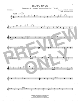 page one of Happy Days (Tenor Sax Solo)