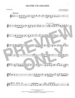 page one of Maybe I'm Amazed (Tenor Sax Solo)