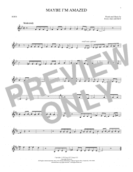 page one of Maybe I'm Amazed (French Horn Solo)