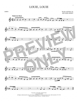 page one of Louie, Louie (French Horn Solo)