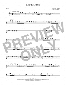 page one of Louie, Louie (Flute Solo)