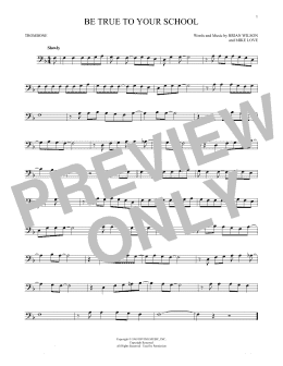 page one of Be True To Your School (Trombone Solo)