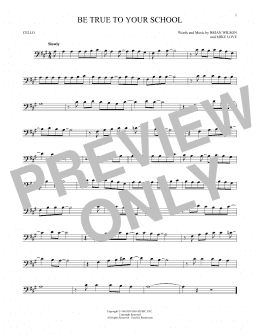 page one of Be True To Your School (Cello Solo)