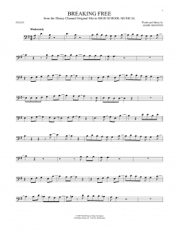 page one of Breaking Free (from High School Musical) (Cello Solo)