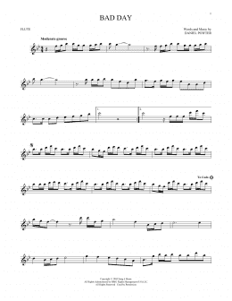 page one of Bad Day (Flute Solo)