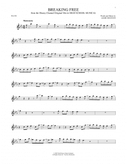 page one of Breaking Free (from High School Musical) (Flute Solo)