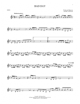 page one of Bad Day (French Horn Solo)