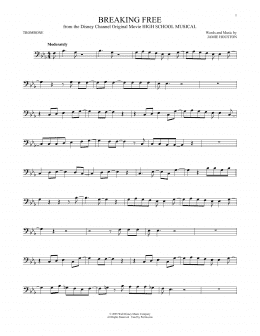 page one of Breaking Free (from High School Musical) (Trombone Solo)