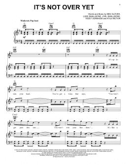 page one of It's Not Over Yet (Piano, Vocal & Guitar Chords (Right-Hand Melody))