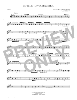 page one of Be True To Your School (Violin Solo)
